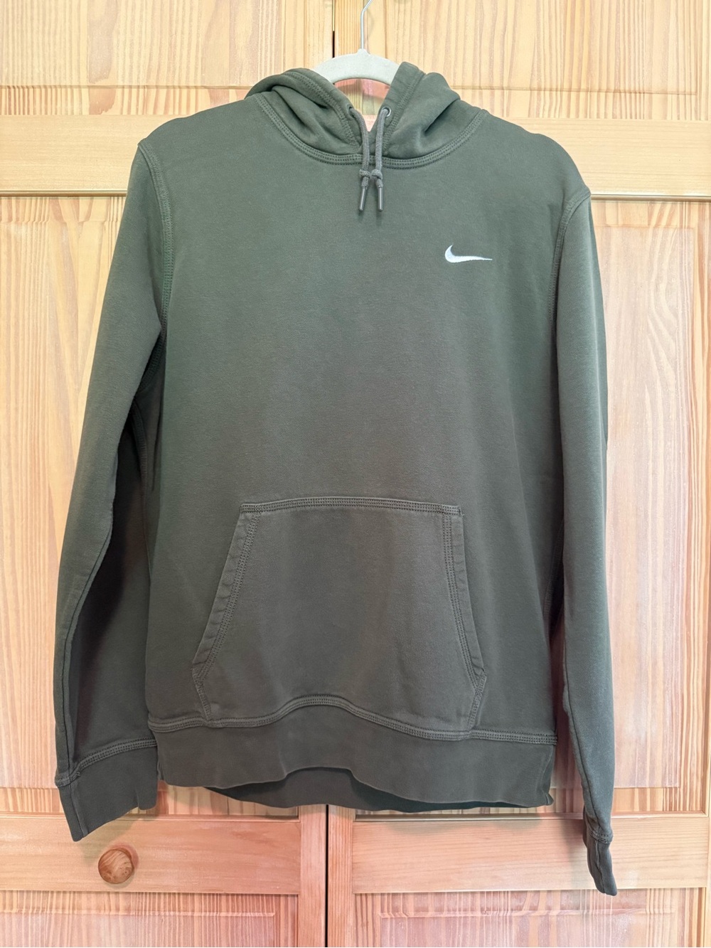 Nike Olive Hoodie with White Swoosh